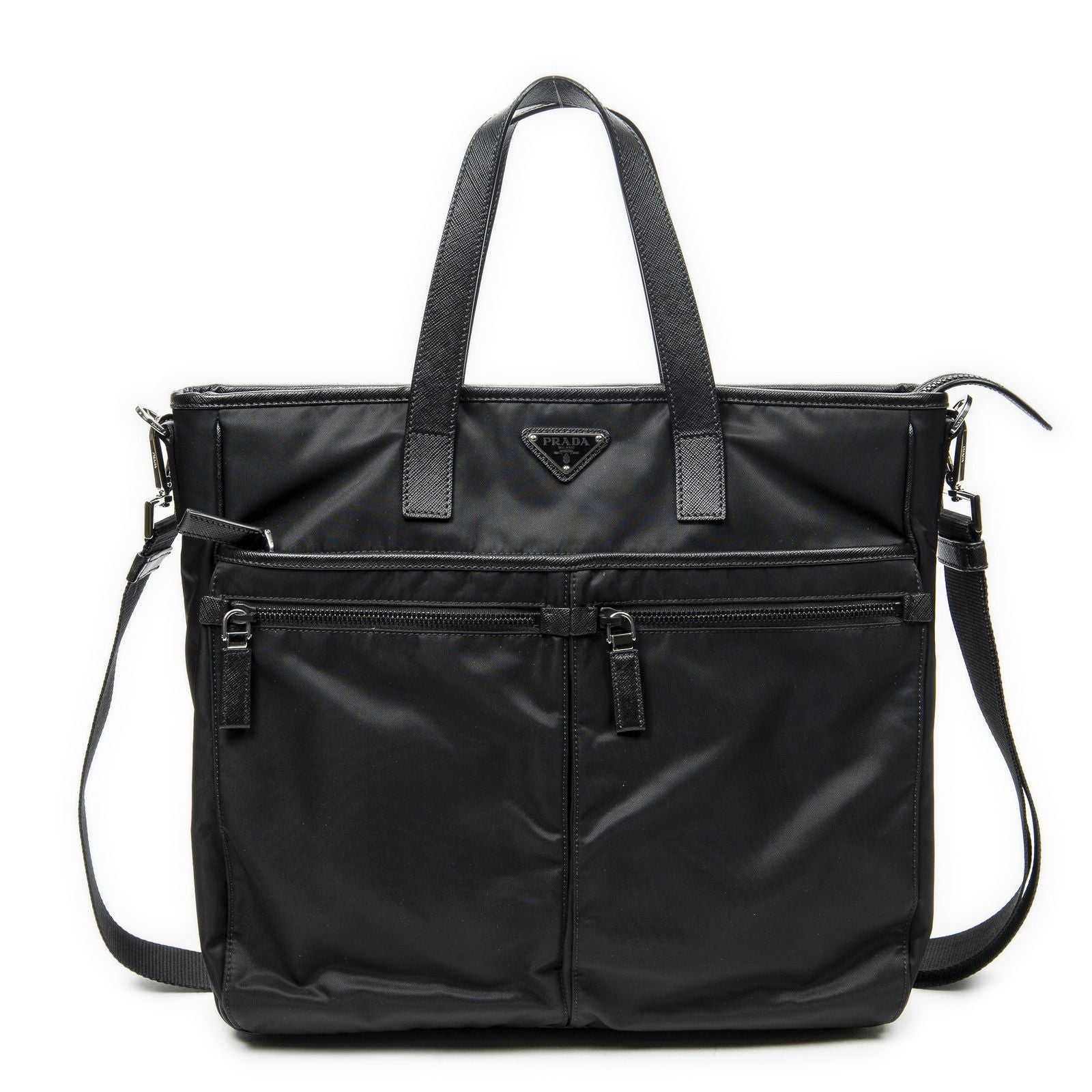 Prada Convertible Business Bag Black Nylon Canvas