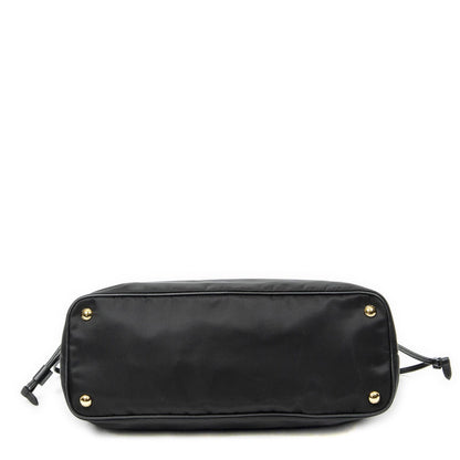 Prada Side Drawstring Shopping Tote Black Nylon Canvas — view 6