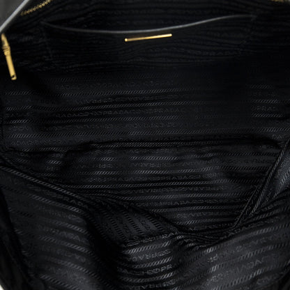 Prada Side Drawstring Shopping Tote Black Nylon Canvas — view 9