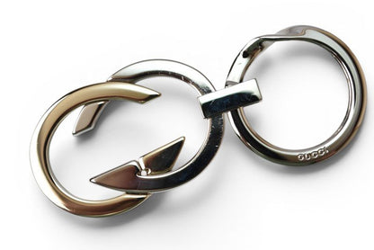 Gucci Key Ring Key Holder Vintage Interlocking Silver Gold