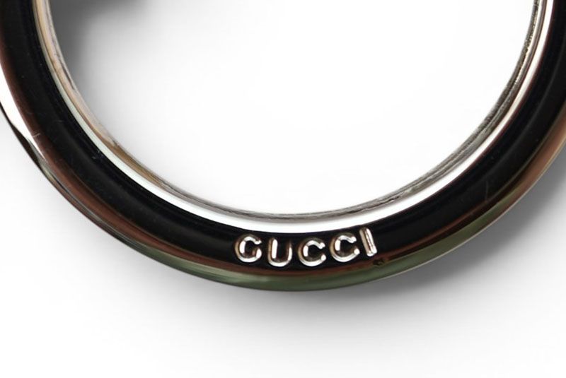 Gucci Key Ring Key Holder Vintage Interlocking Silver Gold — view 2
