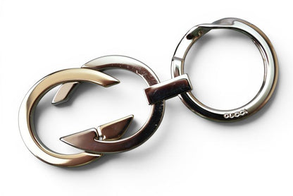 Gucci Key Ring Key Holder Vintage Interlocking Silver Gold — view 6