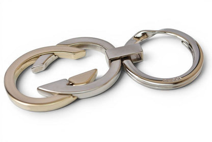 Gucci Key Ring Key Holder Vintage Interlocking Silver Gold — view 3
