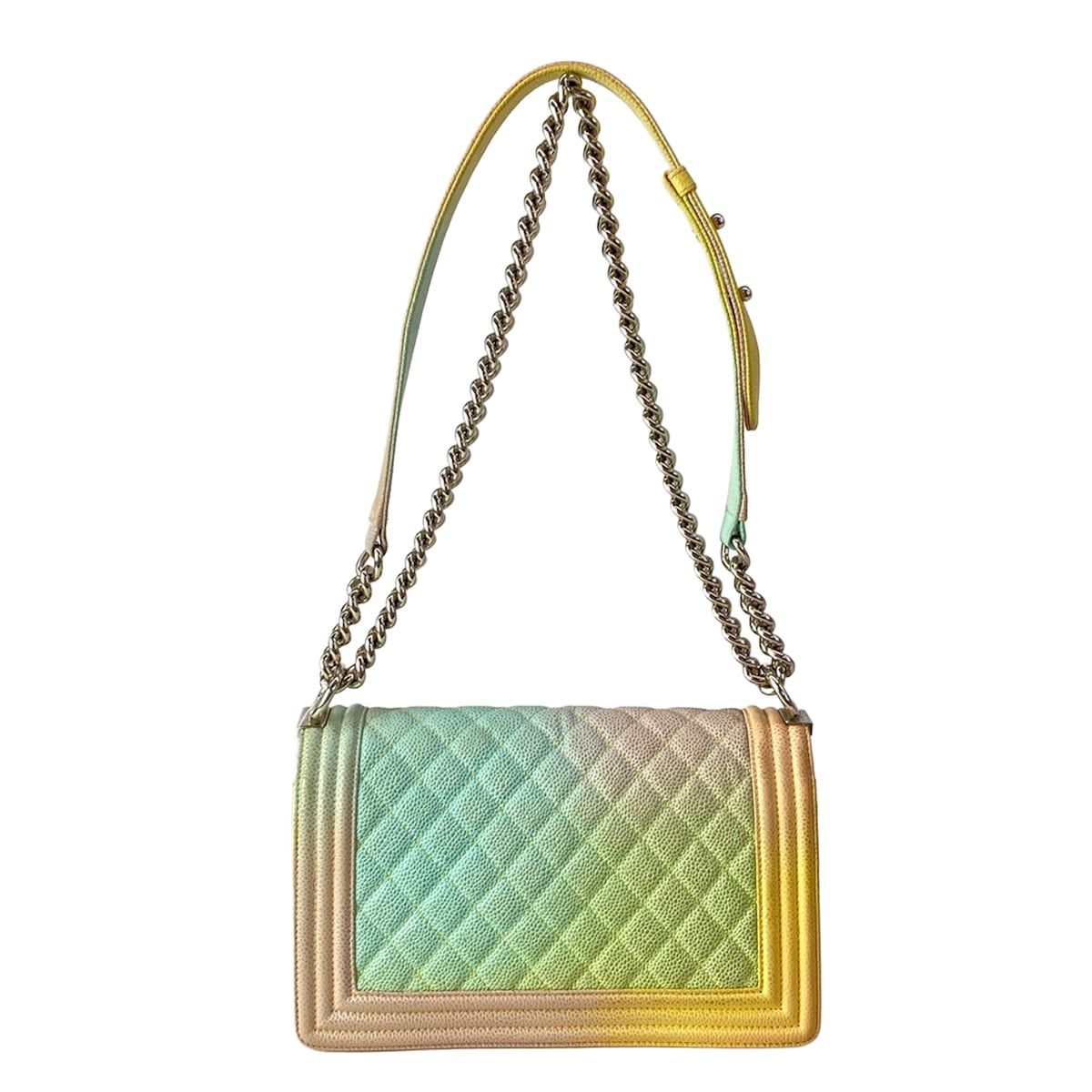 Chanel Shoulder Bag Pink Multi Color Chain Silver — view 3