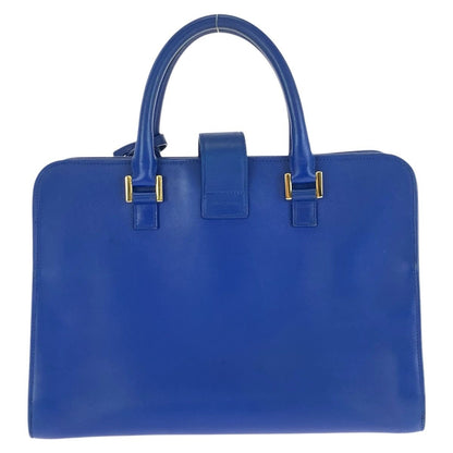 Saint Laurent Paris Monogram Cabas Blue Gold Leather Shoulder — view 2