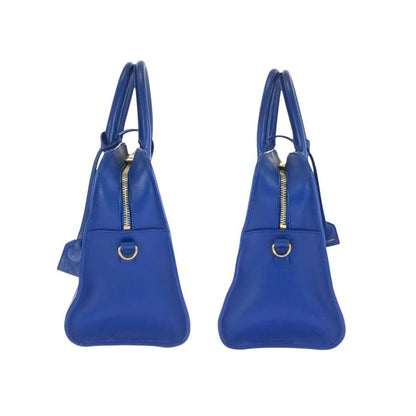 Saint Laurent Paris Monogram Cabas Blue Gold Leather Shoulder — view 8