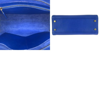 Saint Laurent Paris Monogram Cabas Blue Gold Leather Shoulder — view 9