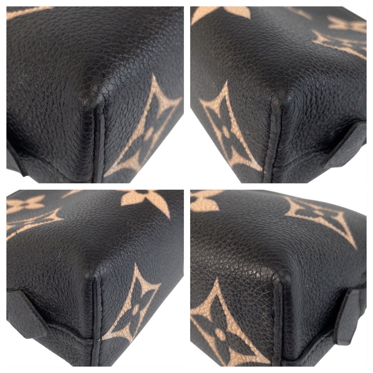 Louis Vuitton Monogram Empreinte Cosmetic PM Black Beige Leather Pouch Makeup — view 3