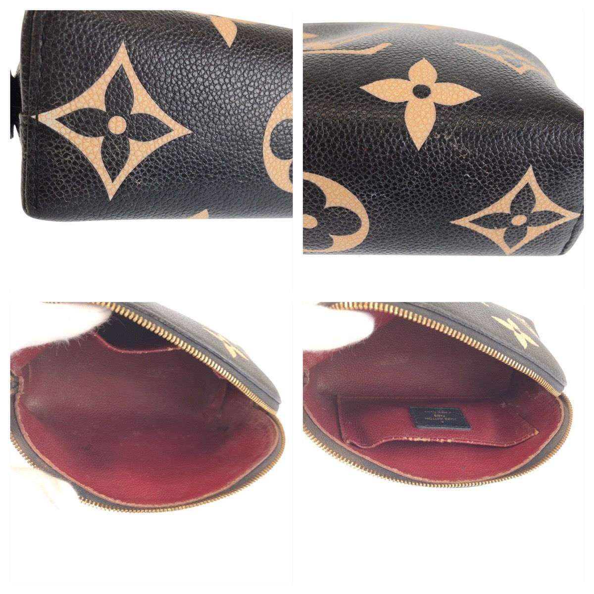 Louis Vuitton Monogram Empreinte Cosmetic PM Black Beige Leather Pouch Makeup — view 6