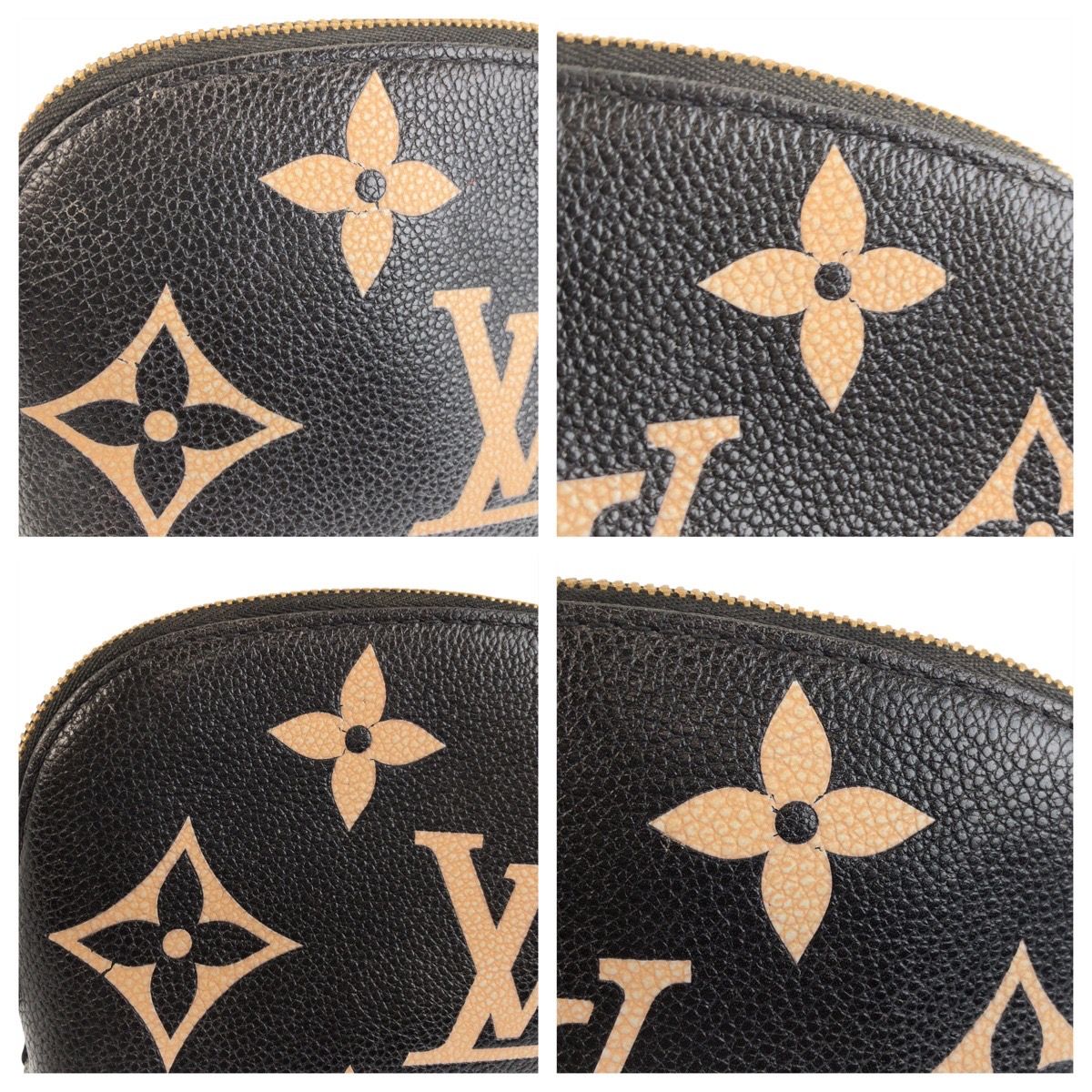 Louis Vuitton Monogram Empreinte Cosmetic PM Black Beige Leather Pouch Makeup — view 5