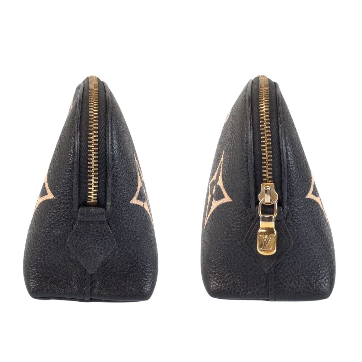 Louis Vuitton Monogram Empreinte Cosmetic PM Black Beige Leather Pouch Makeup — view 7