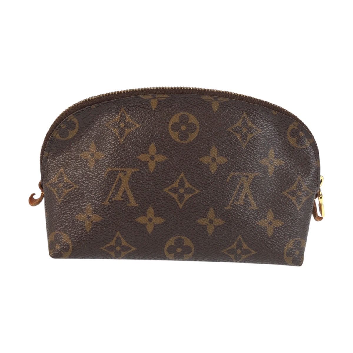 Louis Vuitton Monogram Pochette Cosmetic PM Brown Leather Pouch Makeup — view 2