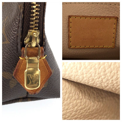 Louis Vuitton Monogram Pochette Cosmetic PM Brown Leather Pouch Makeup — view 4