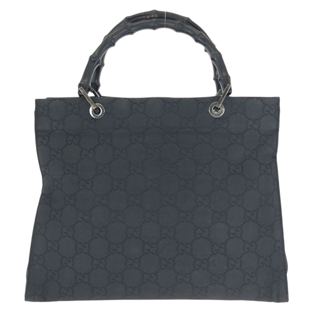 Gucci Bamboo Black Silver Nylon 002 Tote — view 2