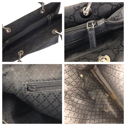 Gucci Bamboo Black Silver Nylon 002 Tote — view 6