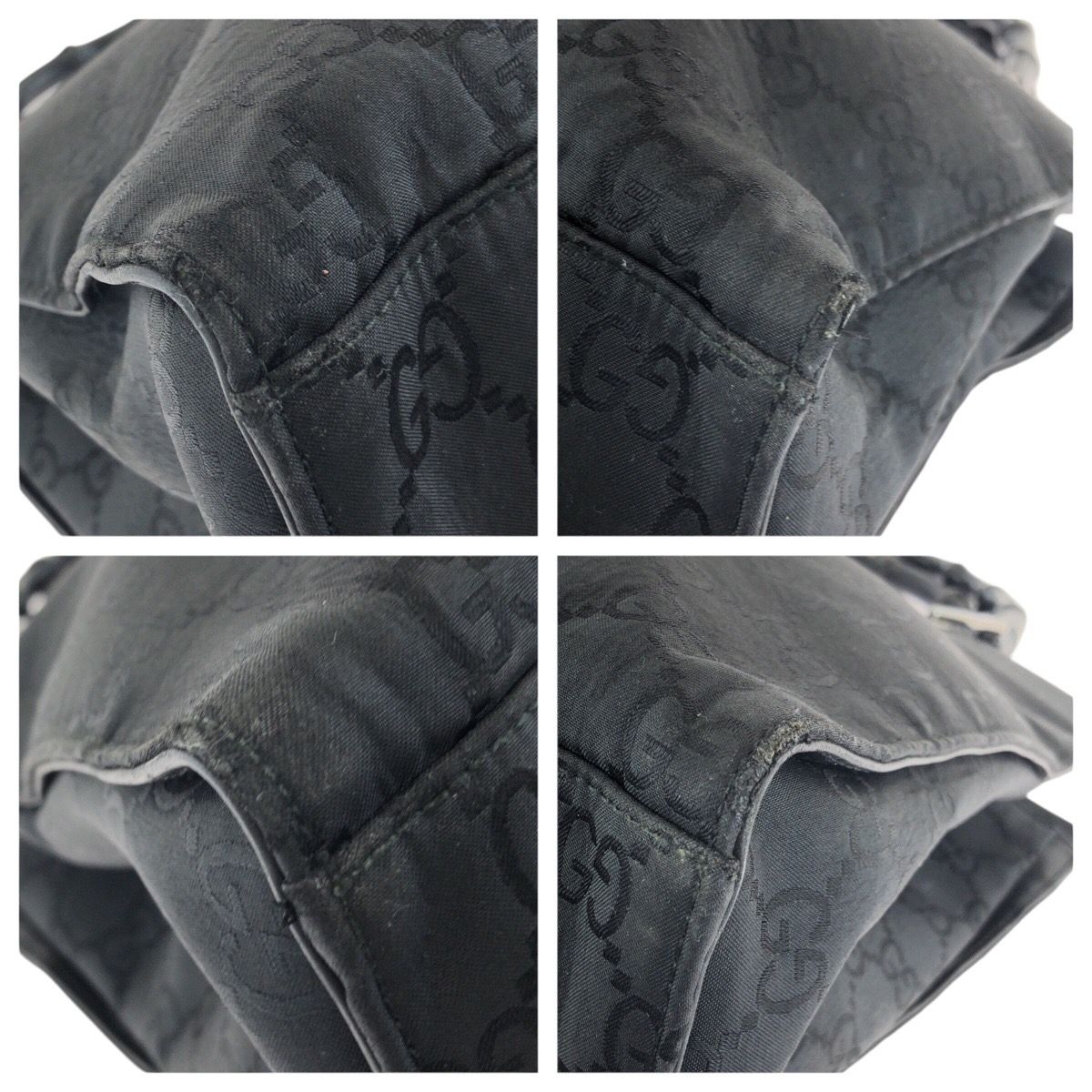 Gucci Bamboo Black Silver Nylon 002 Tote — view 3