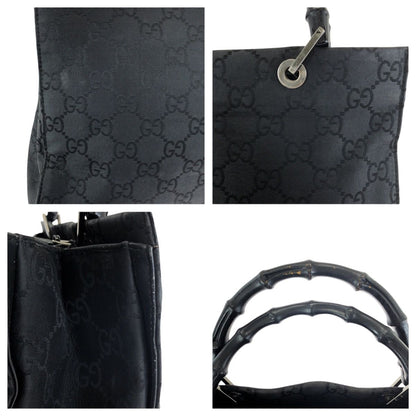 Gucci Bamboo Black Silver Nylon 002 Tote — view 5