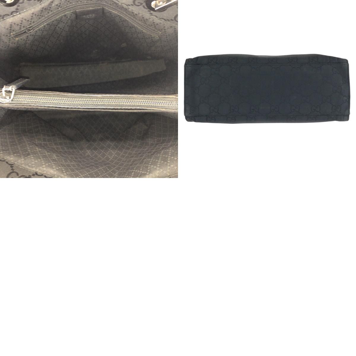 Gucci Bamboo Black Silver Nylon 002 Tote — view 9