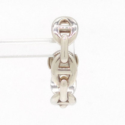 Hermes Chaine D'ancre Hoop Earrings Single Sterling Silver 2.54 cm Case
