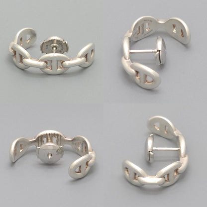 Hermes Chaine D'ancre Hoop Earrings Single Sterling Silver 2.54 cm Case — view 3