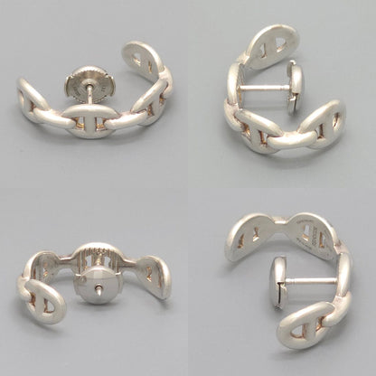 Hermes Chaine D'ancre Hoop Earrings Single Sterling Silver 2.54 cm Case — view 4