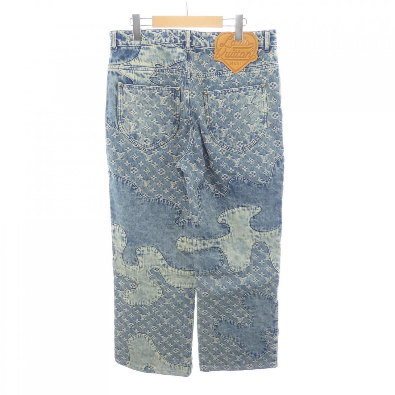 Louis Vuitton Monogram Patchwork Denim Pants Jeans — view 2