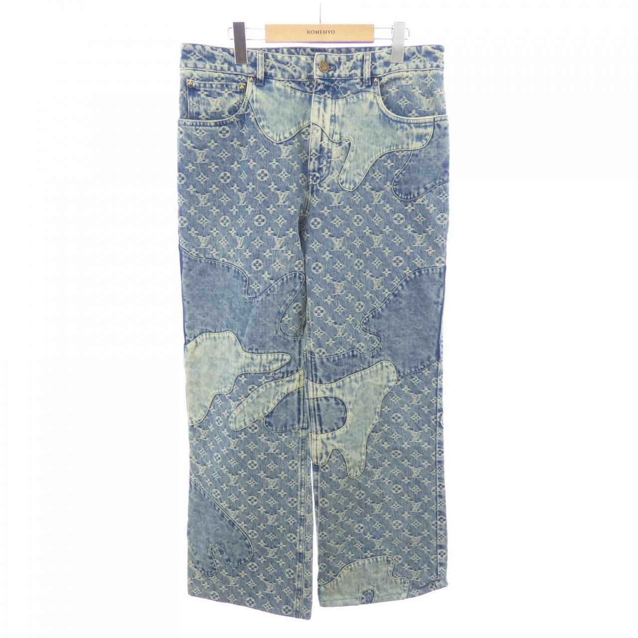 Louis Vuitton Monogram Patchwork Denim Pants Jeans