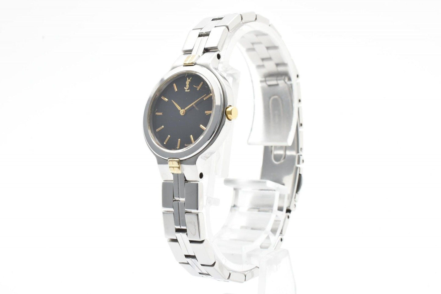 Saint Laurent Quartz Watch Black Dial Silver Gold — view 3
