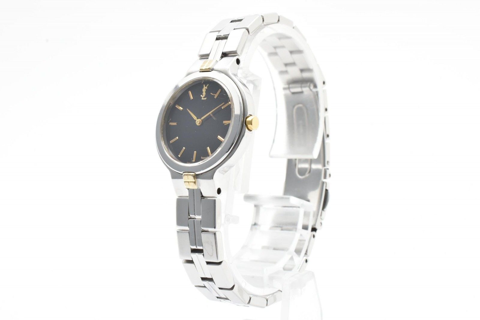 Saint Laurent Quartz Watch Black Dial Silver Gold — view 3