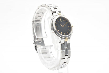 Saint Laurent Quartz Watch Black Dial Silver Gold — view 5