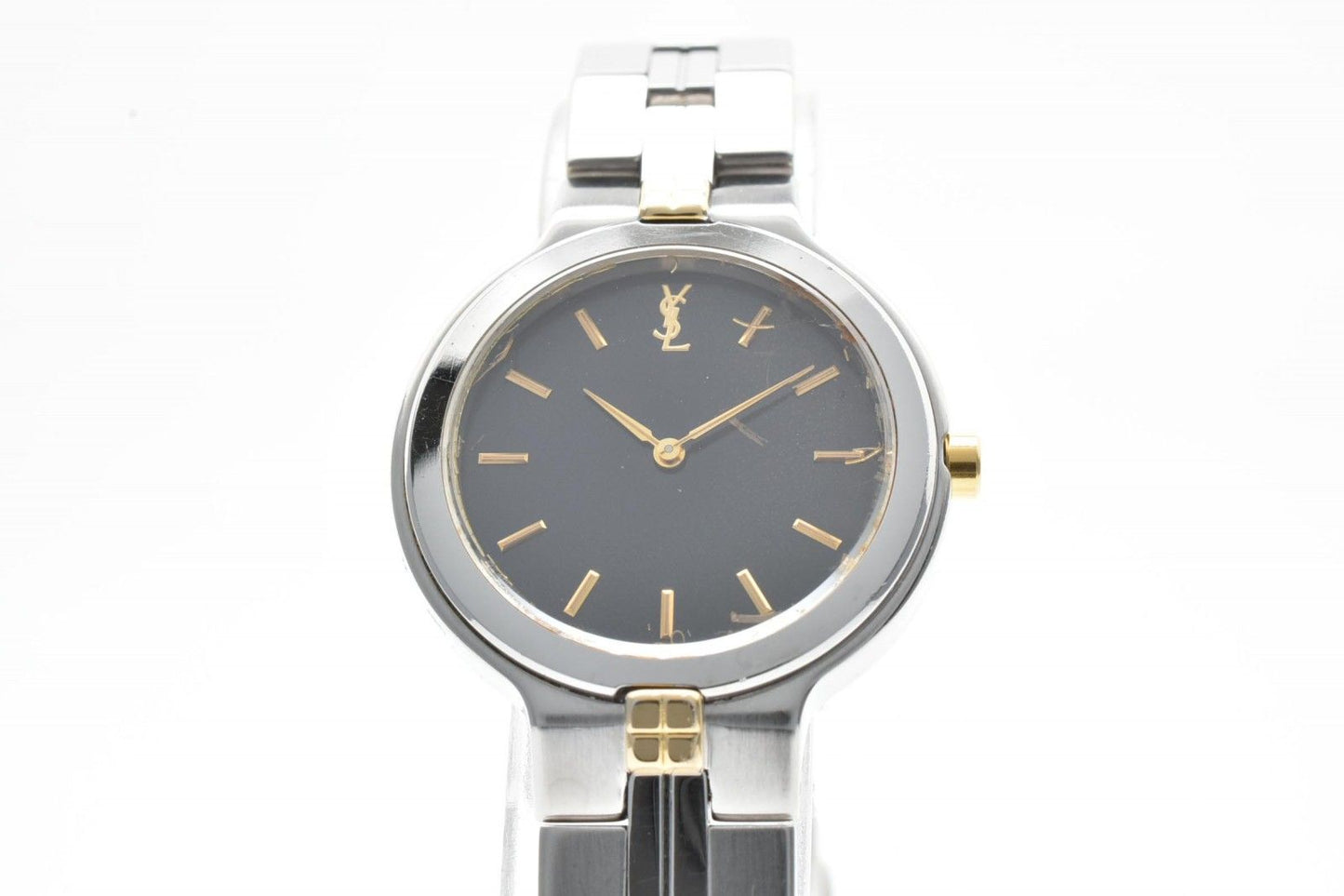 Saint Laurent Quartz Watch Black Dial Silver Gold — view 2