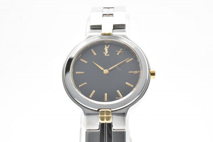 Saint Laurent Quartz Watch Black Dial Silver Gold — view 2