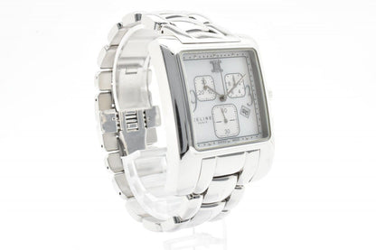 Celine Chronograph Watch Square Silver Dial Stainless Steel Quartz Date — view 5