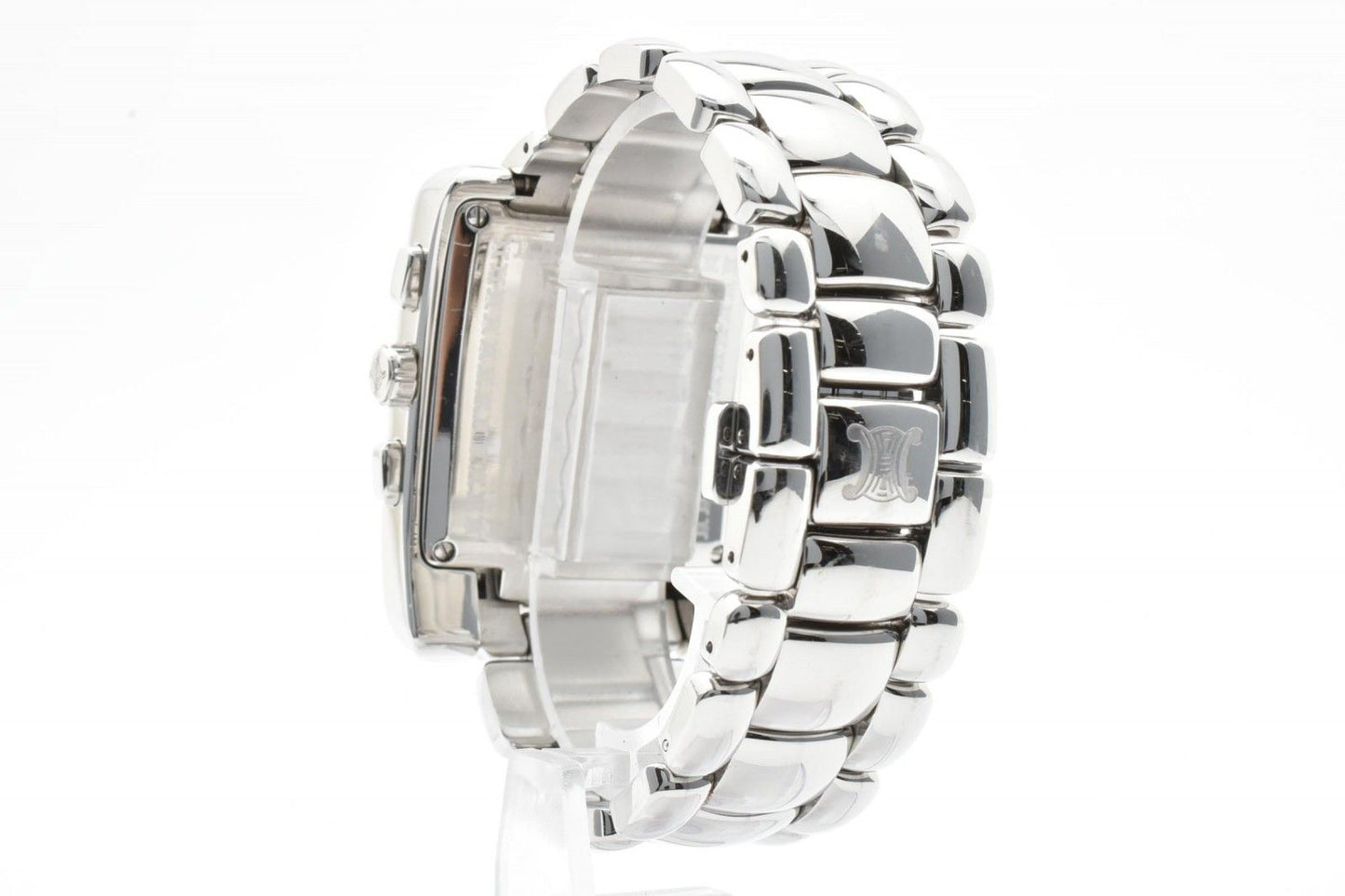 Celine Chronograph Watch Square Silver Dial Stainless Steel Quartz Date — view 8