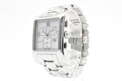Celine Chronograph Watch Square Silver Dial Stainless Steel Quartz Date — view 3