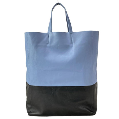 Celine Tote Vertical Cabas Mall Light Blue Black Leather — view 3