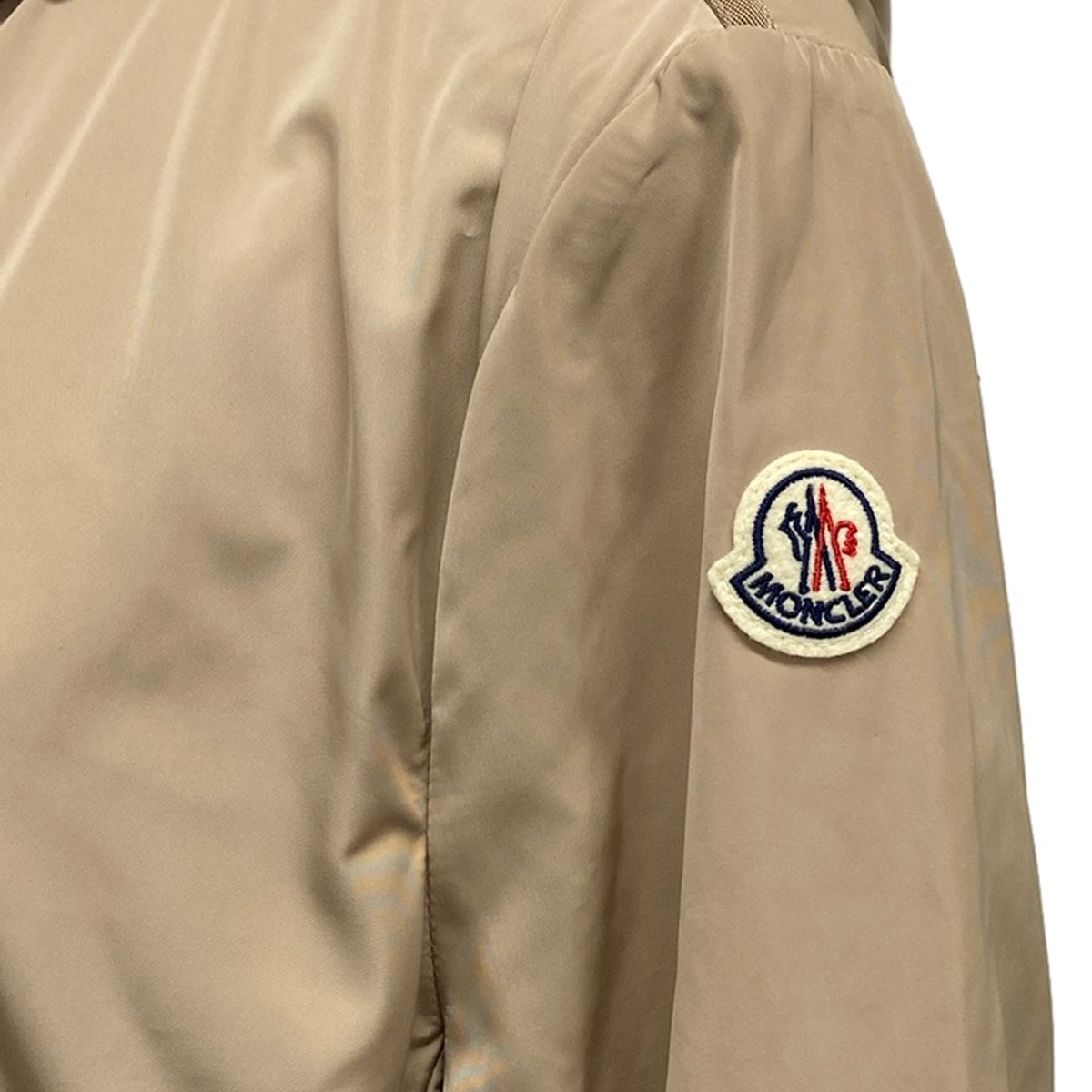 Moncler Coat 1 S Lebris Beige Long Sleeve Zip Up Piping Spring Autumn — view 7