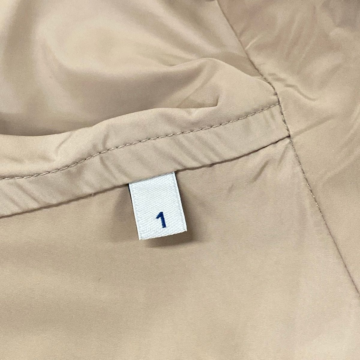 Moncler Coat 1 S Lebris Beige Long Sleeve Zip Up Piping Spring Autumn — view 6