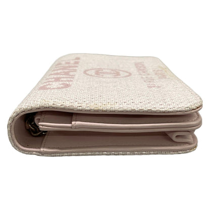 Chanel Wallet Light Pink Chain Silver Leather — view 9