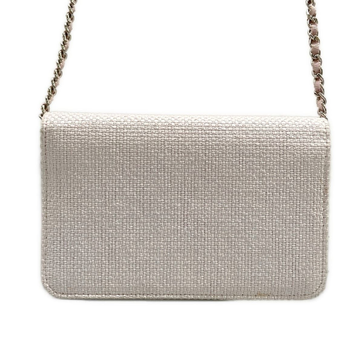 Chanel Wallet Light Pink Chain Silver Leather — view 2