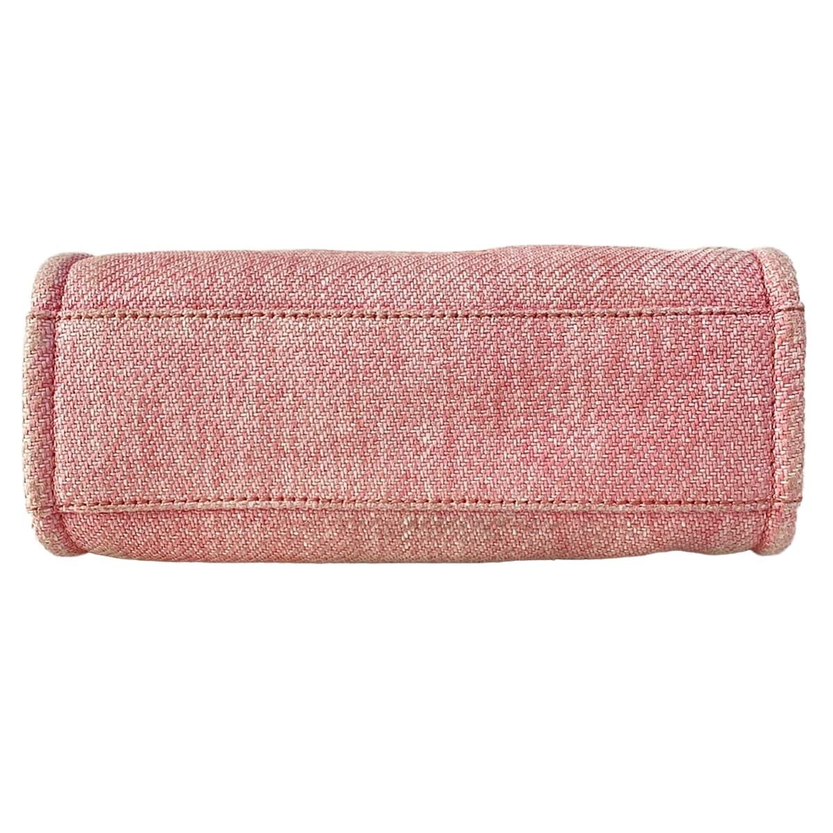 Chanel Tote Deauville Line PM Pink Ivory Chain Shoulder Silver Leather — view 5