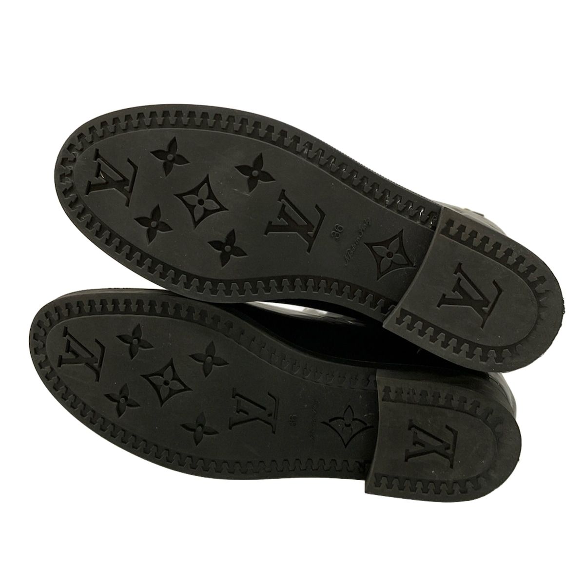 Louis Vuitton Rain Boots Black Long Monogram Pattern Embossed — view 8
