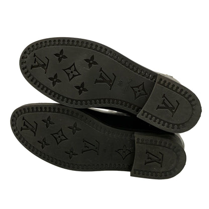 Louis Vuitton Rain Boots Black Long Monogram Pattern Embossed — view 8