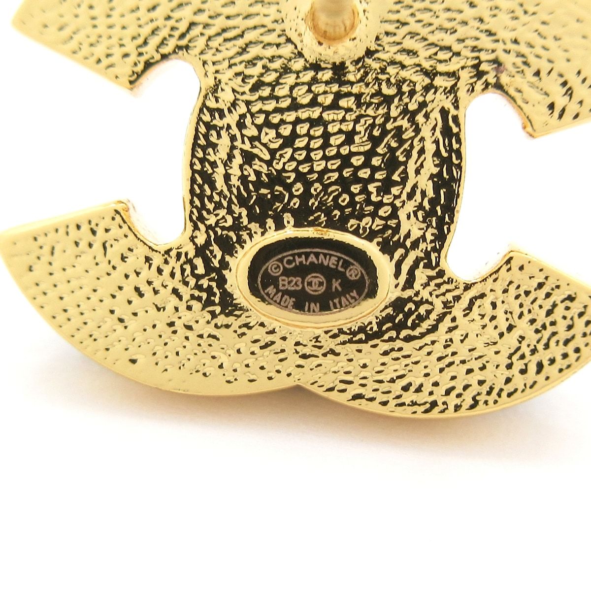 Chanel Earrings CC Logo Gold Black Clear — view 5