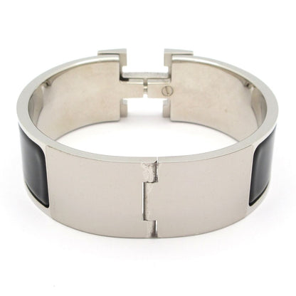 Hermes Bangle Clic Clac Silver Black Bracelet — view 3
