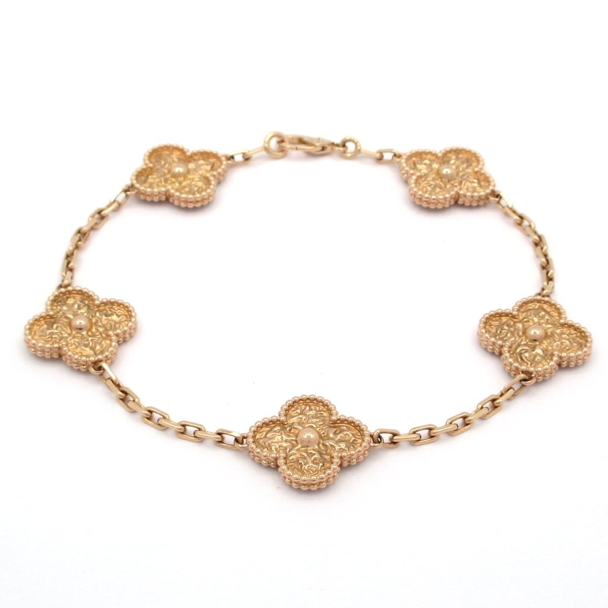 Van Cleef & Arpels Bracelet Vintage Alhambra 18k Pink Gold 5 Motif