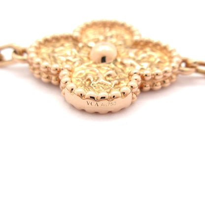Van Cleef & Arpels Bracelet Vintage Alhambra 18k Pink Gold 5 Motif — view 5