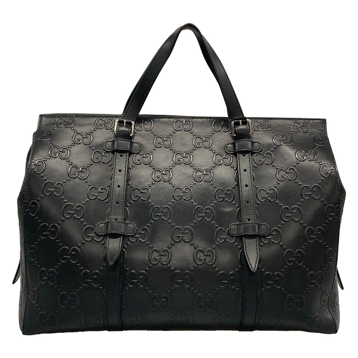 Gucci Business Bag GG Embossed Black Leather