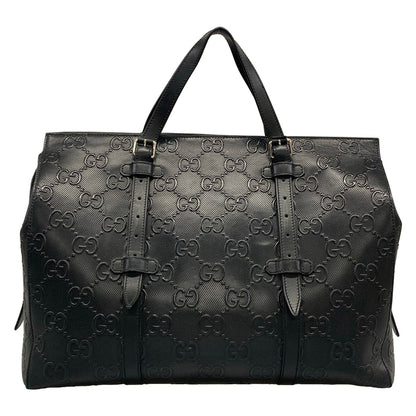 Gucci Business Bag GG Embossed Black Leather