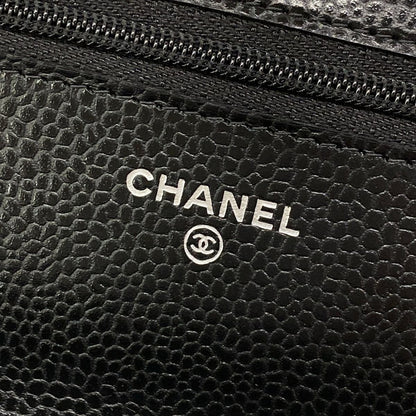 Chanel Wallet Quilted Black Chain Silver Turnlock — view 6